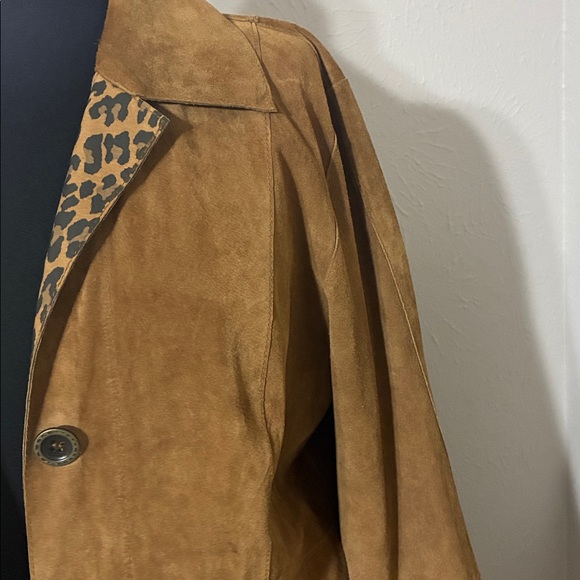 Leopard/tan suede reversible long coat - Picture 6 of 6